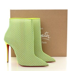 Christian Louboutin Women's Red Bottoms Fishnet Booties 100mm
Stiletto